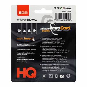 Imro atmiņas karte 8GB microSDHC cl. 4