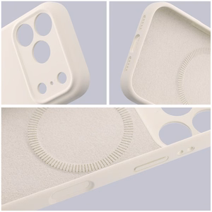 Maciņš iPhone 17 Pro Max / 18 Pro Max (zema kameras mala) Forcell F-Protect Rubber Premium, saderīgs ar MagSafe, antīki balts