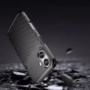 Thunder viedtālruņa apvalks iPhone 16 silikona apvalks - melns