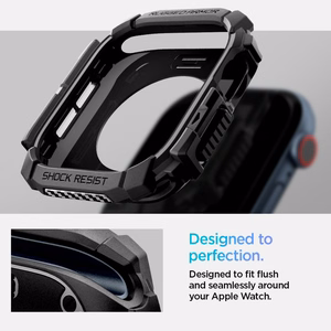 Spigen Rugged Armor apvalks Apple Watch 10 46mm pulkstenim - melns