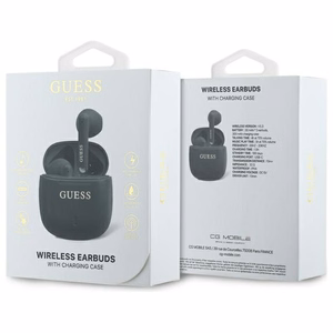 Guess Printed Classic Logo Bluetooth bezvadu austiņas, melnas
