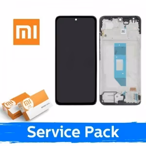 LCD displejs saderīgs ar Xiaomi Redmi Note 14 4G (ES versija) melns ar rāmi (Service Pack)