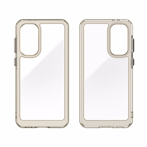 Kosmosa viedtālruņa apvalks Samsung Galaxy A36 ar elastīgu rāmi - daļēji caurspīdīgs, melns