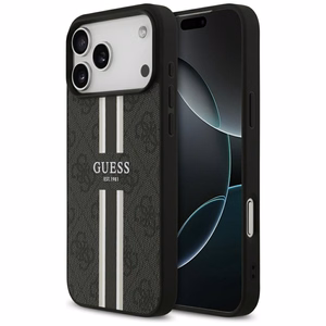 GUESS чехол для IPHONE 17 Pro Max совместимый с MagSafe GUHMP17XP4RPSK (4G Printed Stripes) чёрный