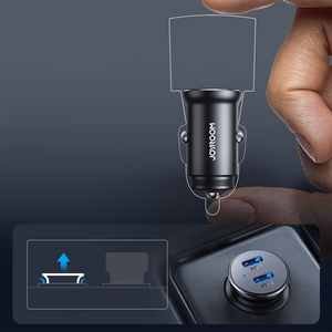 Joyroom JR-CCN06 30W 2x USB-C mini automašīnas lādētājs metāla - melns