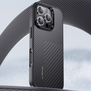 Benks Montage magnētiskais Armor Pro Kevlar viedtālruņa apvalks ar metāla rāmi 600D+1500D Iphone 16 melns