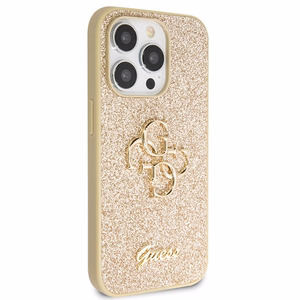 Guess GUHCP14LHG4SGD viedtālruņa apvalks iPhone 14 Pro – zeltains Spīdīgs Script Big 4G