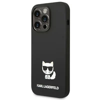 Karl Lagerfeld KLHCP14XSLCTBK iPhone 14 Pro Max 6.7 "cietais apvalks melns / melns Silikona Choupette Ķermenis