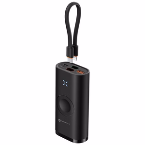 Portatīvais lādētājs Forcell F-Energy F10K4 PD QC3.0 3A 22,5W 10000 mAh su Apple Watch saderīgs melns