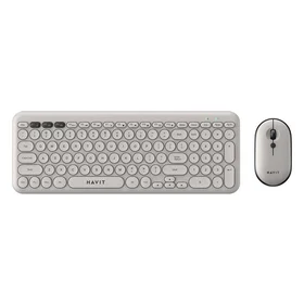 Havit KB254GCM bezvadu 2-in-1 spēļu komplekts tastatūra + pele (pelēka) (QWERTY)
