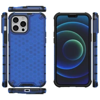 Honeycomb Case bruņu vāks ar TPU buferi iPhone 13 Pro Max zils