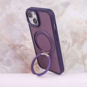 Viedtālruņa apvalks Mag Ring ar rotējošu gredzenu iPhone 15 Pro 6,1" violets