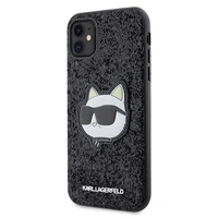 Karl Lagerfeld KLHCN61G2CPK iPhone 11 / Xr 6.1" melns cietais viedtālruņa apvalks Spīdumi Choupette Emblēma