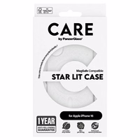 CARE by PanzerGlass Flagship Star Lit viedtālruņa apvalks iPhone 16 6.1" balts Magnētiskais 1341