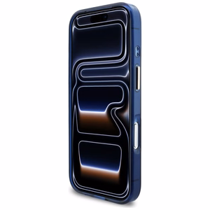 Guess IML Script Metal MagSafe чехол для iPhone 17 Pro Max синий