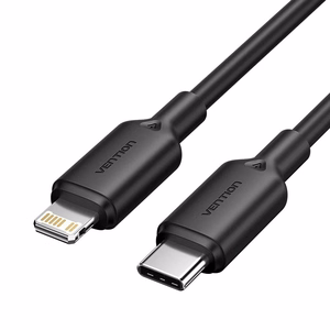 USB-C uz Lightning kabelis 3A 480Mbps 1m, melns