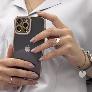 Modes viedtālruņa apvalks Samsung Galaxy A12 5G Zelta rāmis Gēla pārklājums Balts