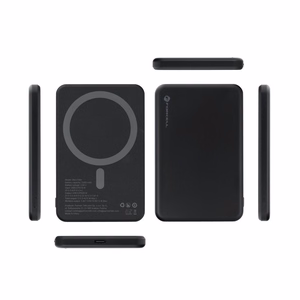 Forcell F-Energy Slim F5K9 ārējais akumulators, saderīgs ar MagSafe, 5000 mAh, 15 W, QC 4.0, PD 3.0, melns