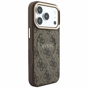Guess Embossed 4G Classic MagSafe maciņš iPhone 17 Pro Max / 18 Pro Max, brūns