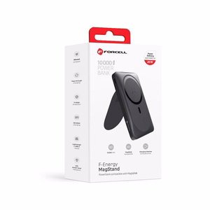 Powerbank совместимый с MagSafe Forcell F-Energy MagStand F10K2 QC3.0 PD 5A 20W 10000 mAh черный