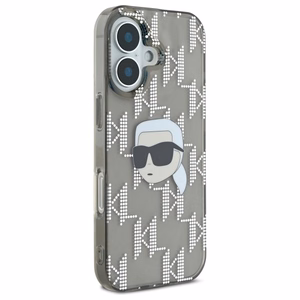 Karl Lagerfeld IML Karl Head Electroplated viedtālruņa apvalks iPhone 16 - melns