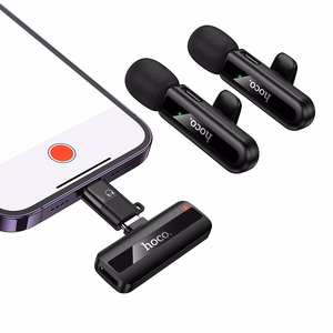 Bezvadu mikrofona komplekts Hoco L20A USB-C/Lightning black