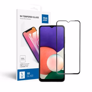 Aizsargstikls Blue Star - SAMSUNG A22 5G pilna seja (pilna līme ar rāmi/mazs izmērs) - melns Aizsargstikls Blue Star