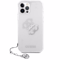 Guess GUHCP12LKS4GSI iPhone 12 Pro Max 6.7" Caurspīdīgs cietais apvalks 4G Sudraba piekariņi kolekcija