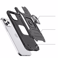 Wozinsky Ring Armor Case statīvs izturīgs viedtālruņa apvalks iPhone 13 mini sudraba