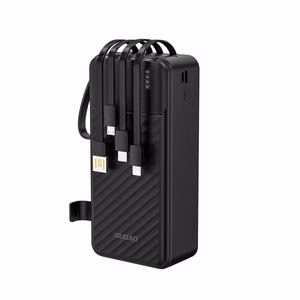 Dudao K11 Max 30000mAh portatīvais lādētājs ar iebūvētiem kabeļiem - melna