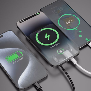 Dudao K14S magnētiskais 20W 5000mAh 1x USB-A 1x USB-C melns portatīvais lādētājs