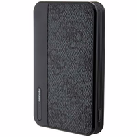 Guess Portatīvais lādētājs 15W GUPB5LP4GEGK 5000mAh melna/melna 4G Ādas Metāla Logotips
