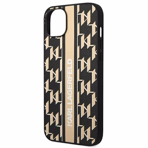 Karl Lagerfeld KLHCP14MPGKLSKW iPhone 14 Plus 6.7 "cietais apvalks brūns / brūns Monogrammas Svītra