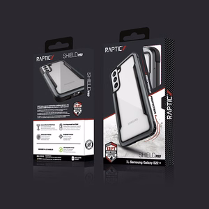 X-Doria Raptic Shield Pro vāciņš ierīcei Samsung Galaxy S22+ 5G, ar pretmikrobu aizsardzību, melns