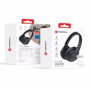 Bezvadu austiņas uz ausīm Forcell F-Audio TWS Vibe ANC + TUYA APP melnas