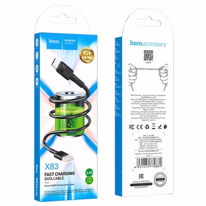 USB kabelis Hoco X83 USB-A uz MicroUSB 1.0m melns