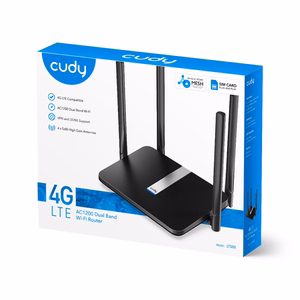 Cudy LT500 bezvadu maršrutētājs Fast Ethernet divjoslu (2.4 GHz / 5 GHz) 4G melns