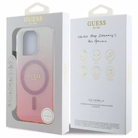 Guess IML Glitter Gradient MagSafe apvalks viedtālrunim iPhone 16 Pro Max - rozā