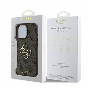 Guess 4G Lielā Logotipa viedtālruņa apvalks iPhone 16 Pro Max - brūna