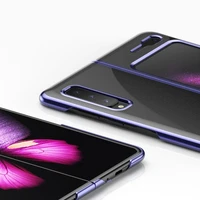 Plating apvalks cietais apvalks ar elektroplāksnes rāmi Samsung Galaxy Fold zils