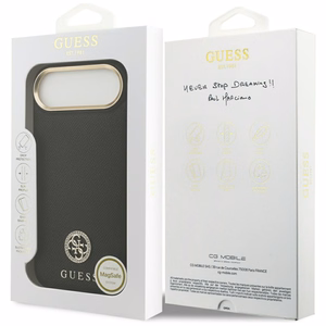 Guess Graudains Strass Logotips Magnētiskais viedtālruņa apvalks iPhone Air - melns