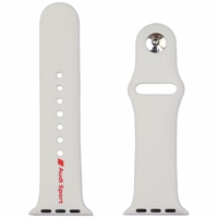 Siksniņa Audi Sport Red Logo Silicone Watch Strap priekš Apple Watch 40/41/42mm balts