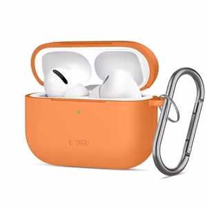 Tech-Protect silikona apvalks ar āķi AirPods Pro austiņām - oranžs