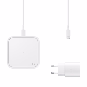 Samsung Wireless Charger Pad EP-P2400TWEGEU 15W indukcijas lādētājs - balts + tīkla lādētājs