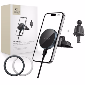 Tech-Protect mm15W-V5 magnētiskais MagSafe auto turētājs ventilācijai/CD slotam melns
