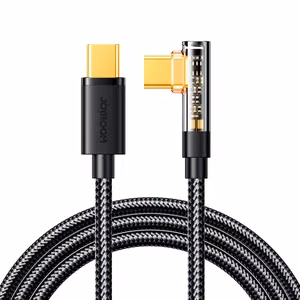 Joyroom S-CC100A6 spēļu USB-C / USB-C kabelis ar leņķa spraudni, 100 W, 1,2 m, melns