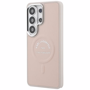 Karl Lagerfeld maciņš Embossed Ring RSG Logo MagSafe Samsung Galaxy S26 Ultra rozā