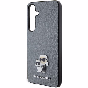 Karl Lagerfeld KLHCS24MPSAKCMPG S24+ S926 cietais apvalks pelēks/pelēks Saffiano Karl & Choupette Metal Pin