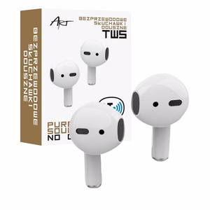 ART wireless earphones bluetooth TWS + docking station Lightning AP-TW-B1 white