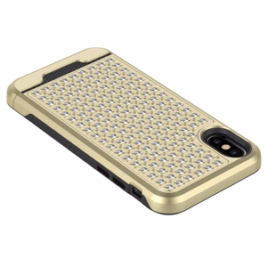 Zizo Star Diamond Hybrid vāciņš ierīcei iPhone X, zelta krāsā un melns